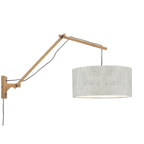 Good&Mojo Wandlamp Andes bamboe nat./kap 47x23cm ecolin. licht, L